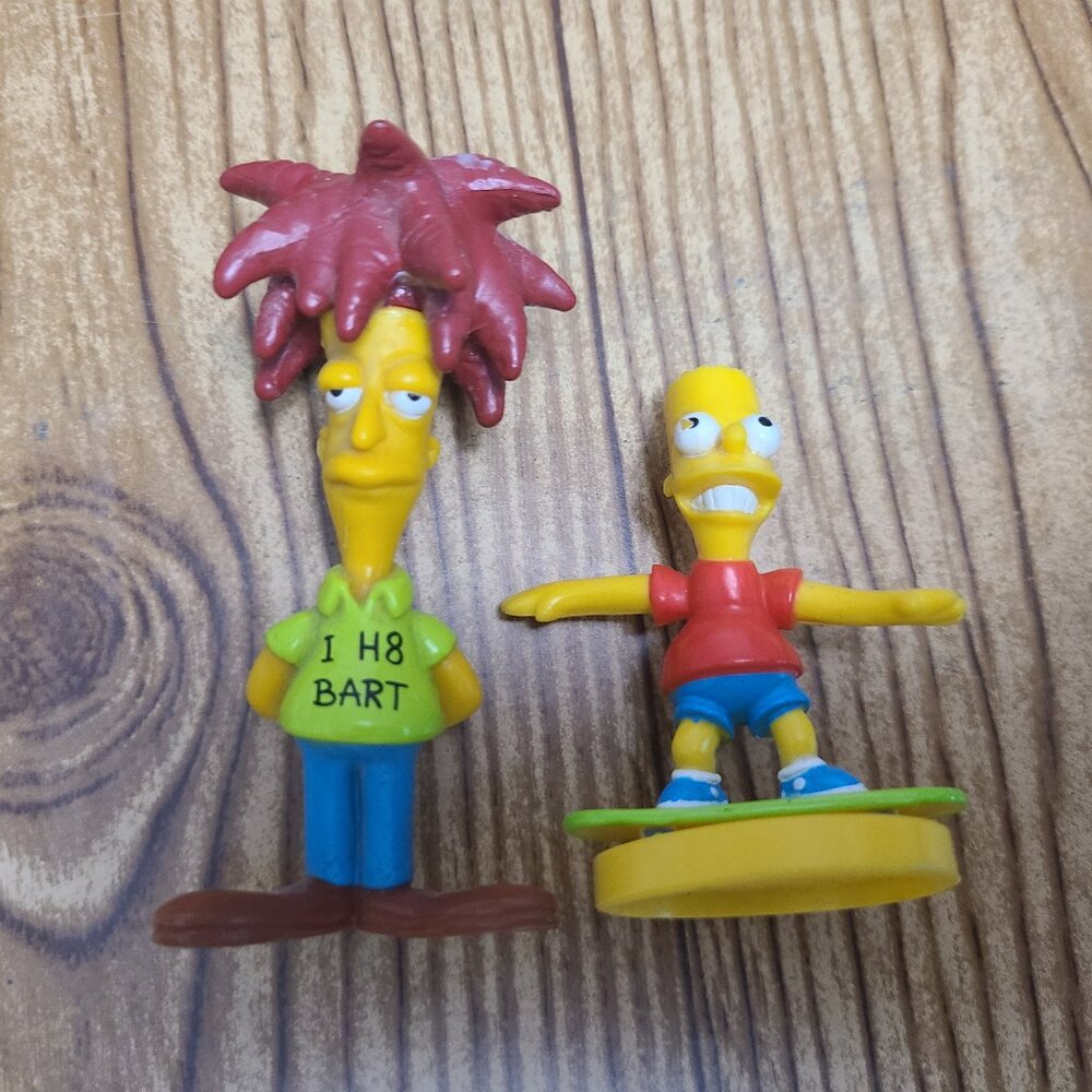 Bart Simpson and Sideshow Bob mini figures lot (X2) AS IS